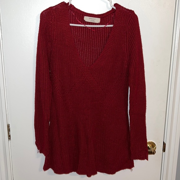Dark Red Zara Knit sweater - Picture 2 of 5